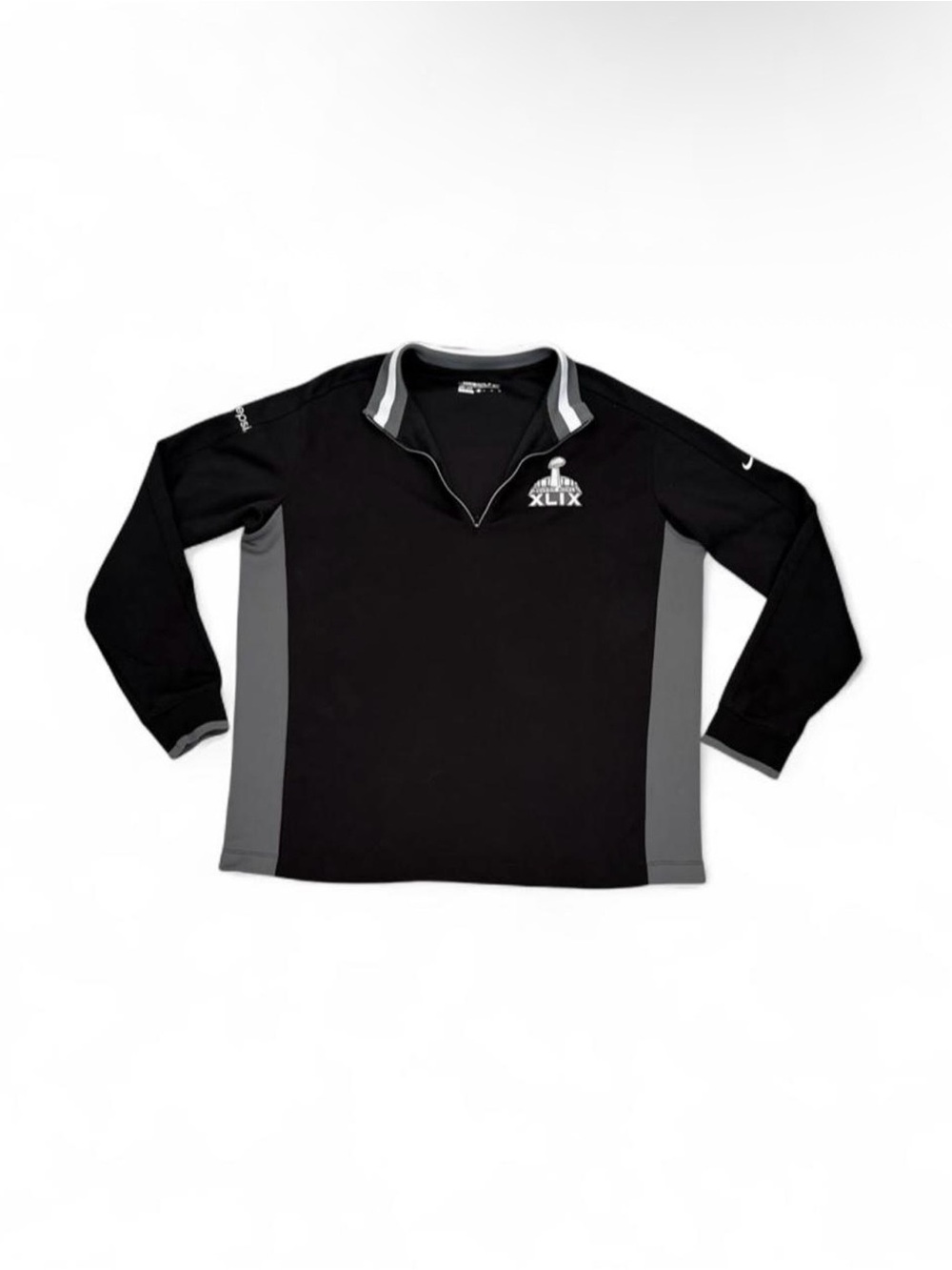 Nike Men’s Black & Gray Crewneck Quarter-Zip Pullover with XLIX Logo